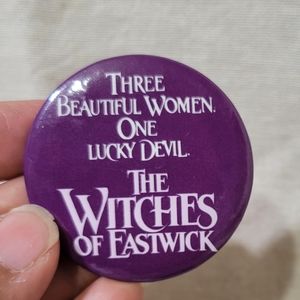 The Witches Of Eastwick Button Pin Warner Bros Promo 1987 Vintage